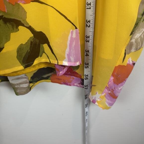 Trina Turk Mimosa Yellow Floral Print Shift Gentle Dress Small Resort Summer - Picture 11 of 11